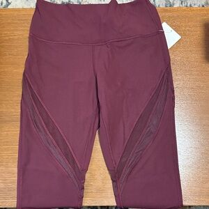Lululemon Athletica Dark Red Mesh Leggings